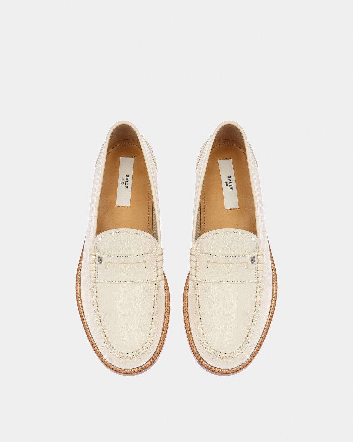 BALLY Ron White Leather Moccasins