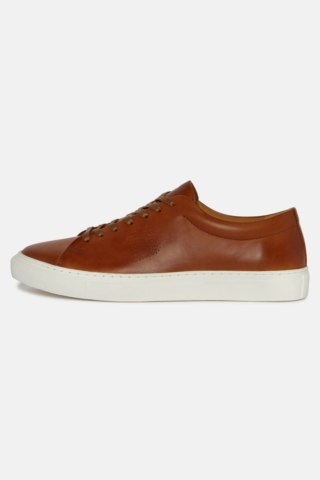 Boggi Tan Leather Trainers with Logo