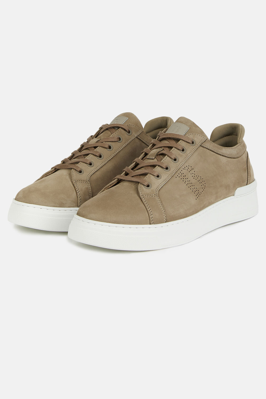 Boggi Brown Nubuck Leather Trainers with Logo