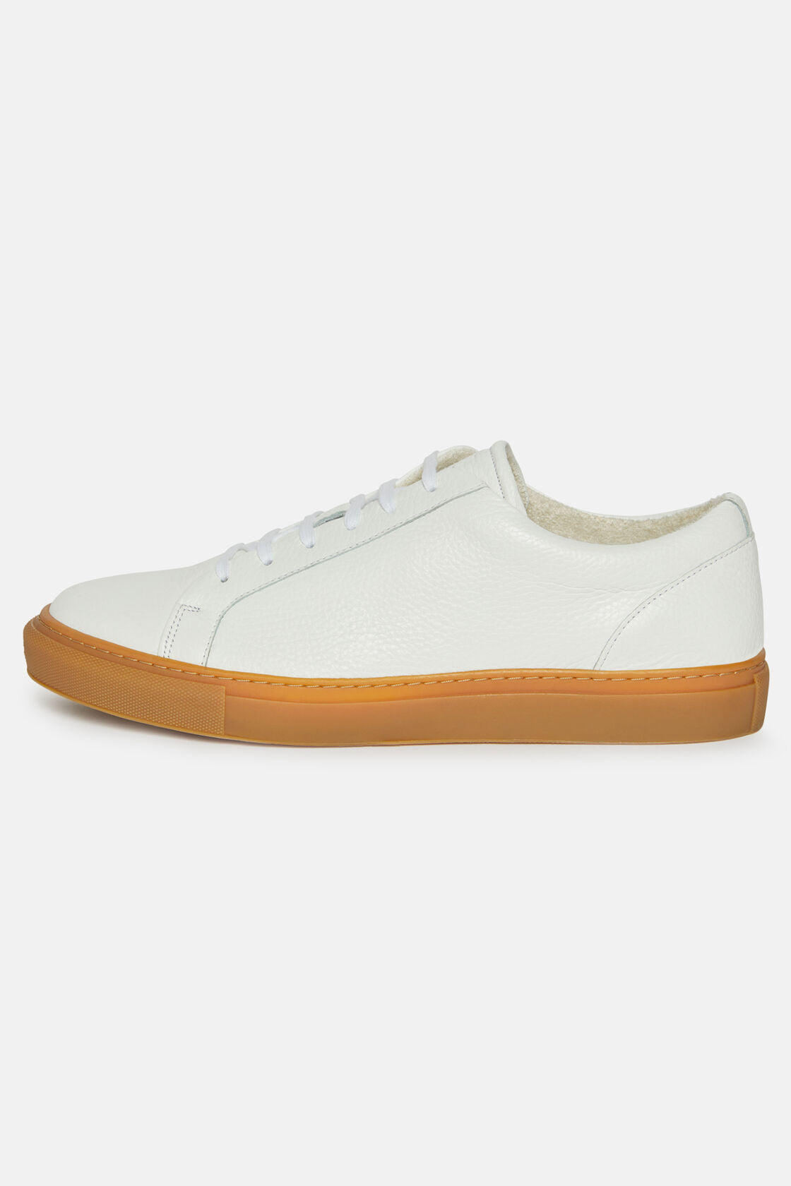 Boggi White Tumbled Leather Trainers