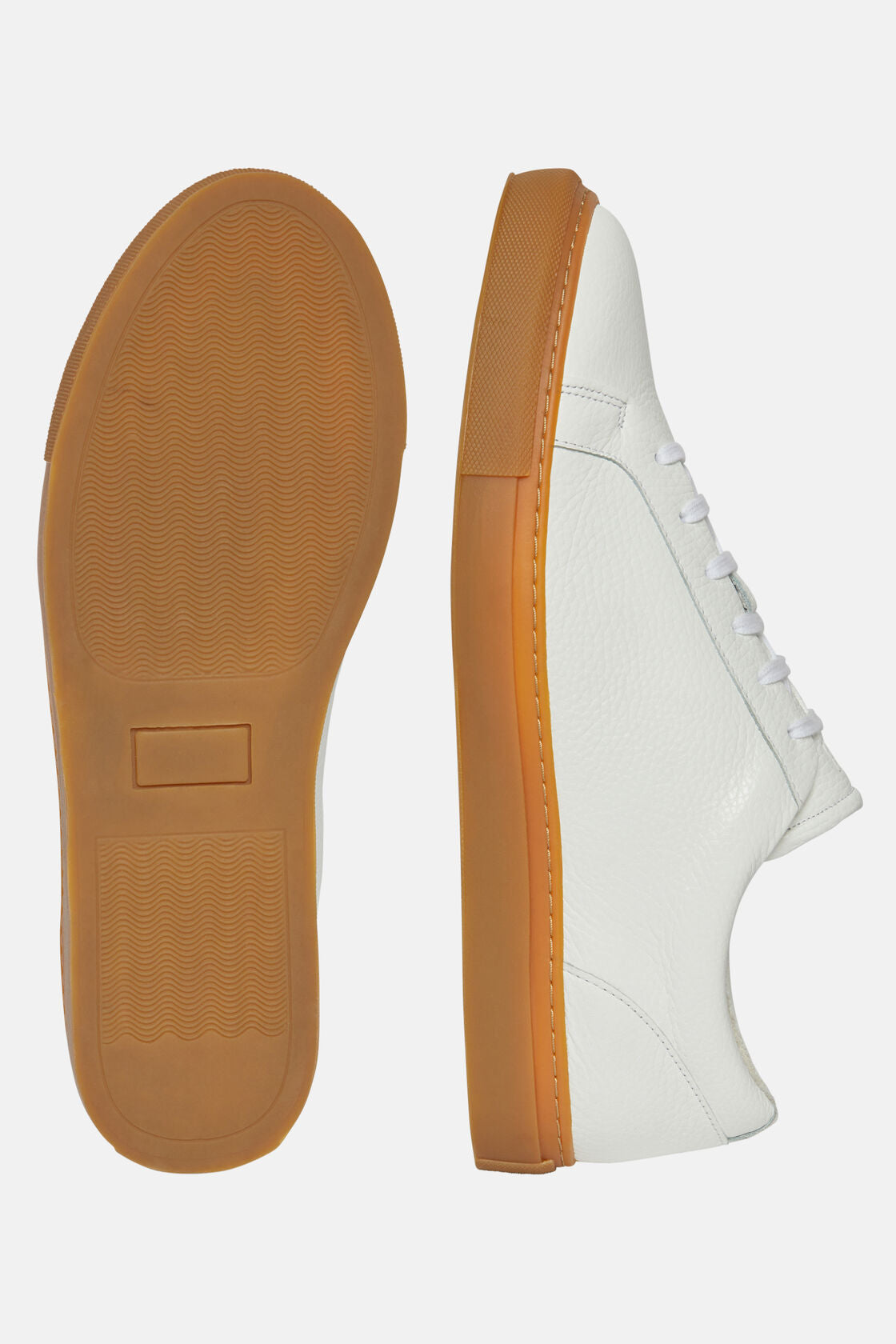 Boggi White Tumbled Leather Trainers