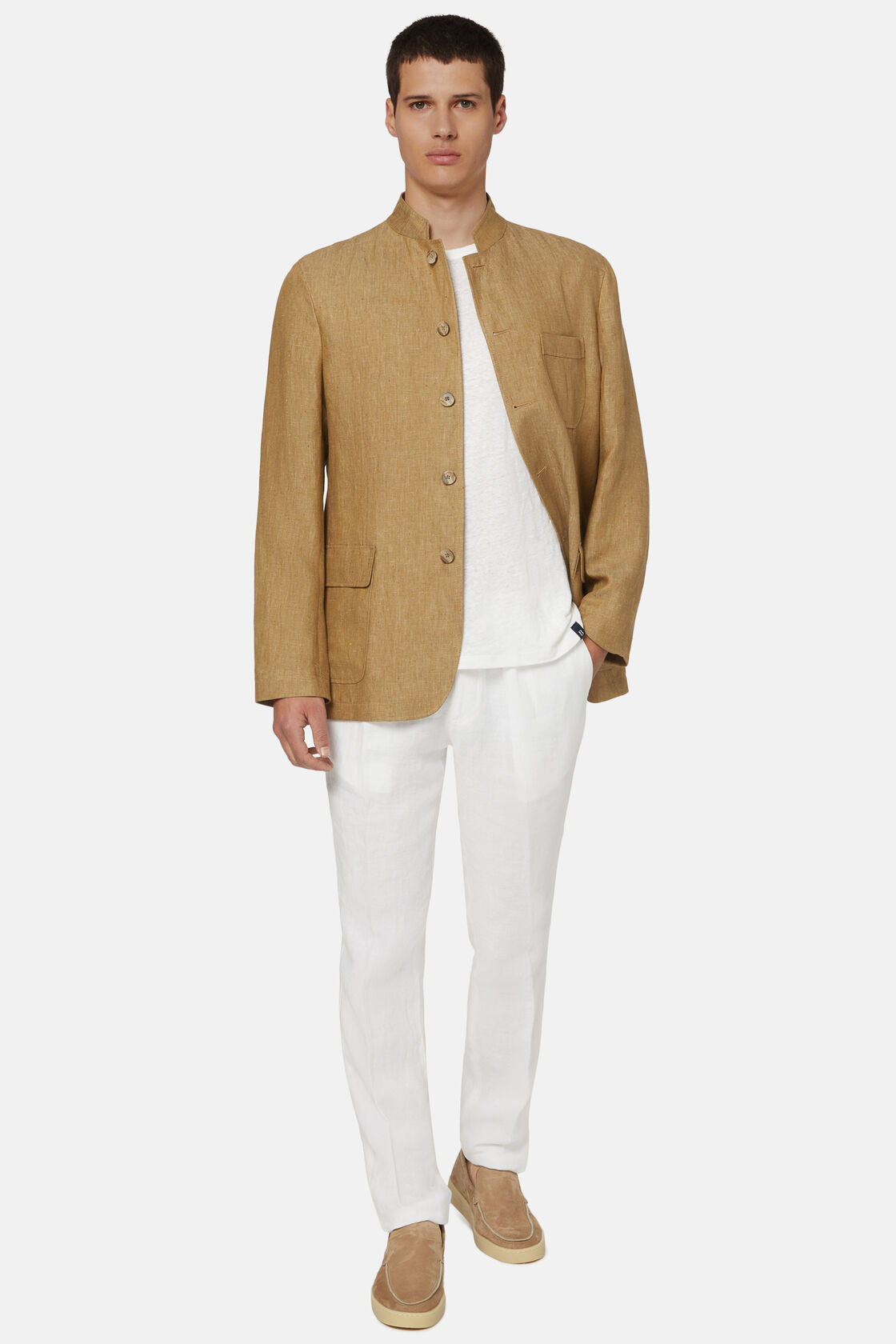 Boggi Brown Pure Linen Bridge Jacket