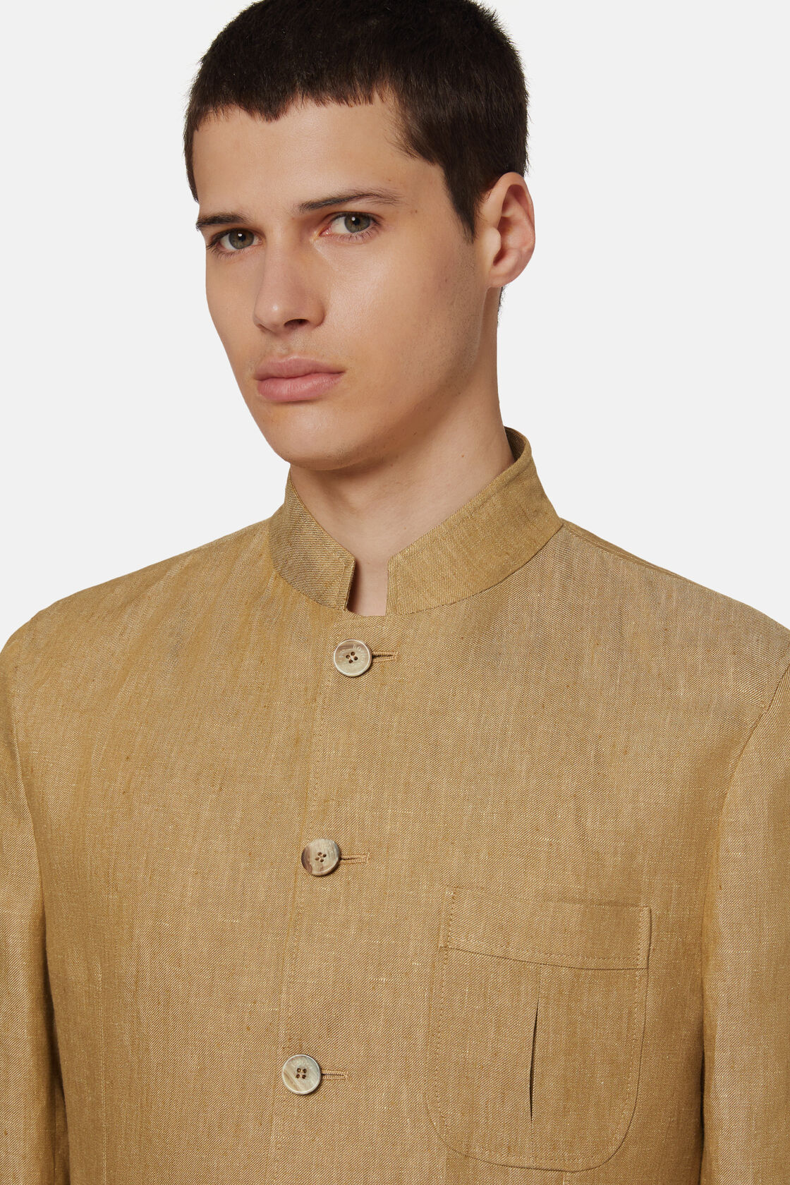 Boggi Brown Pure Linen Bridge Jacket