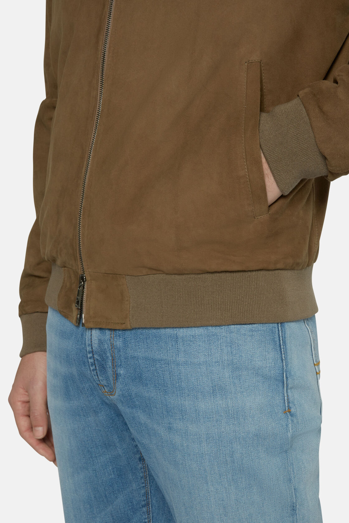 Boggi Bomber Jacket in Genuine Suede Leather