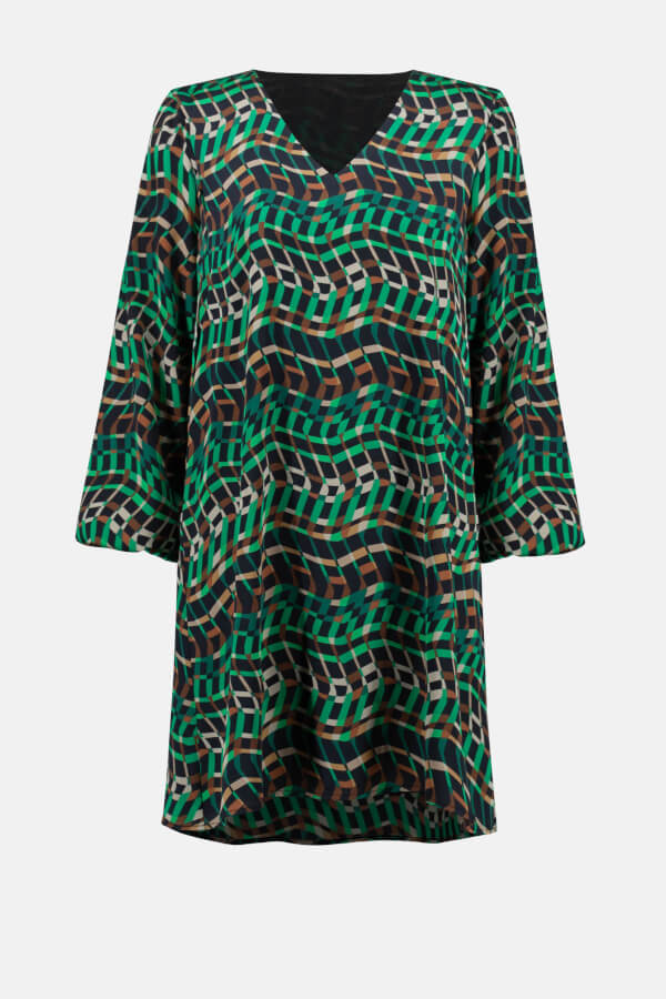 Joseph Ribkoff Geo Print Puff Sleeve Dress