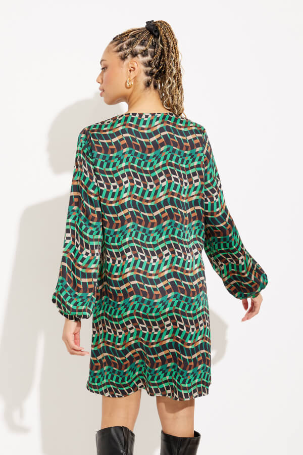 Joseph Ribkoff Geo Print Puff Sleeve Dress