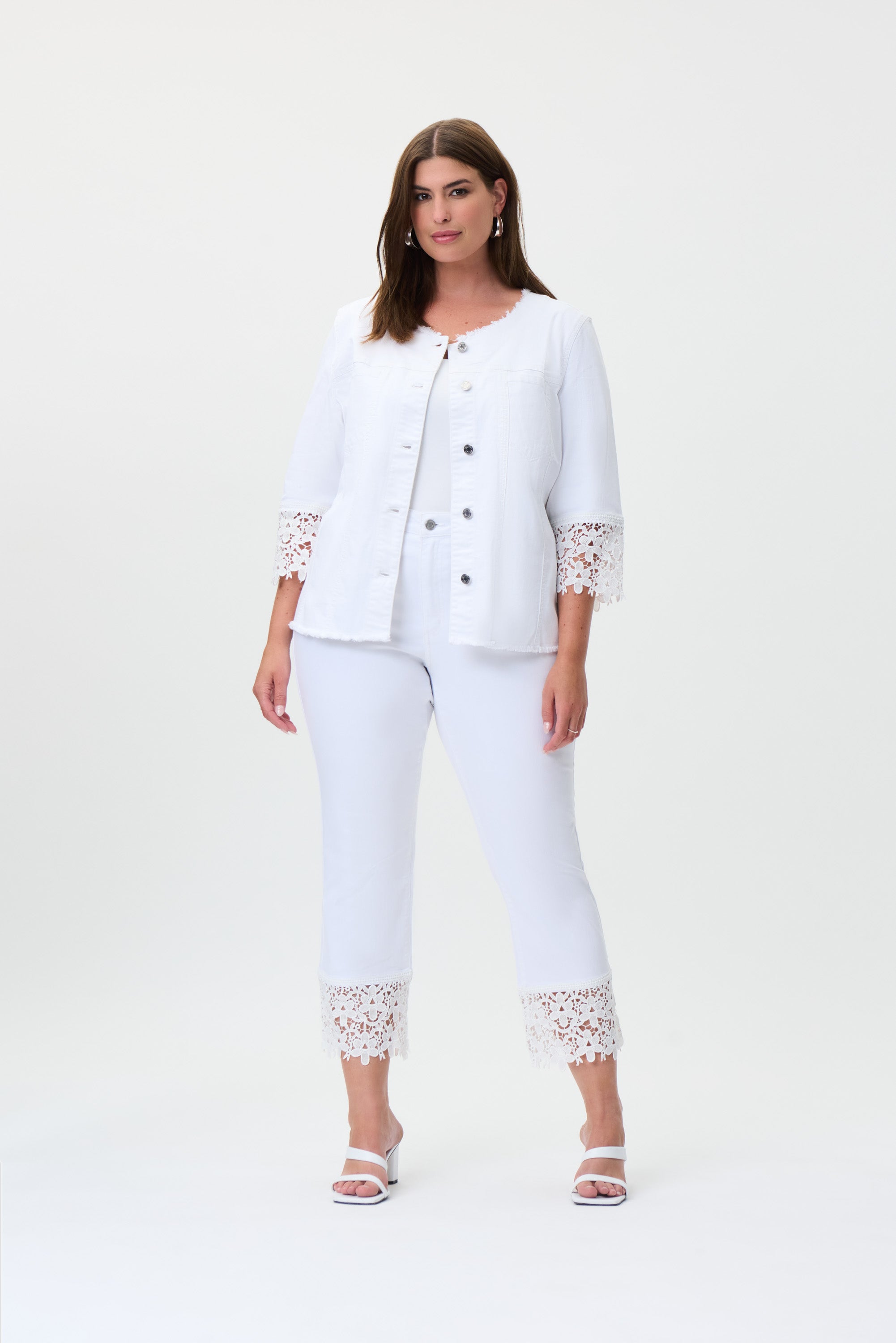 JOSEPH RIBKOFF Lace-Trimmed Jacket Style 232910