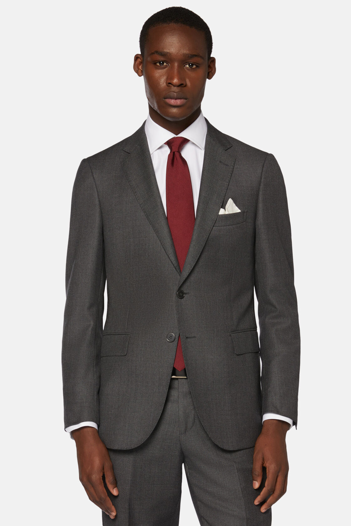 Boggi Grey Birdseye Blazer In Super 110 Wool