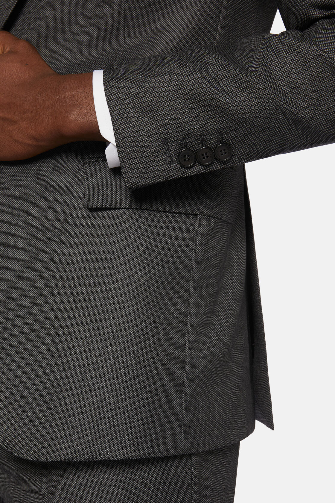 Boggi Grey Birdseye Blazer In Super 110 Wool