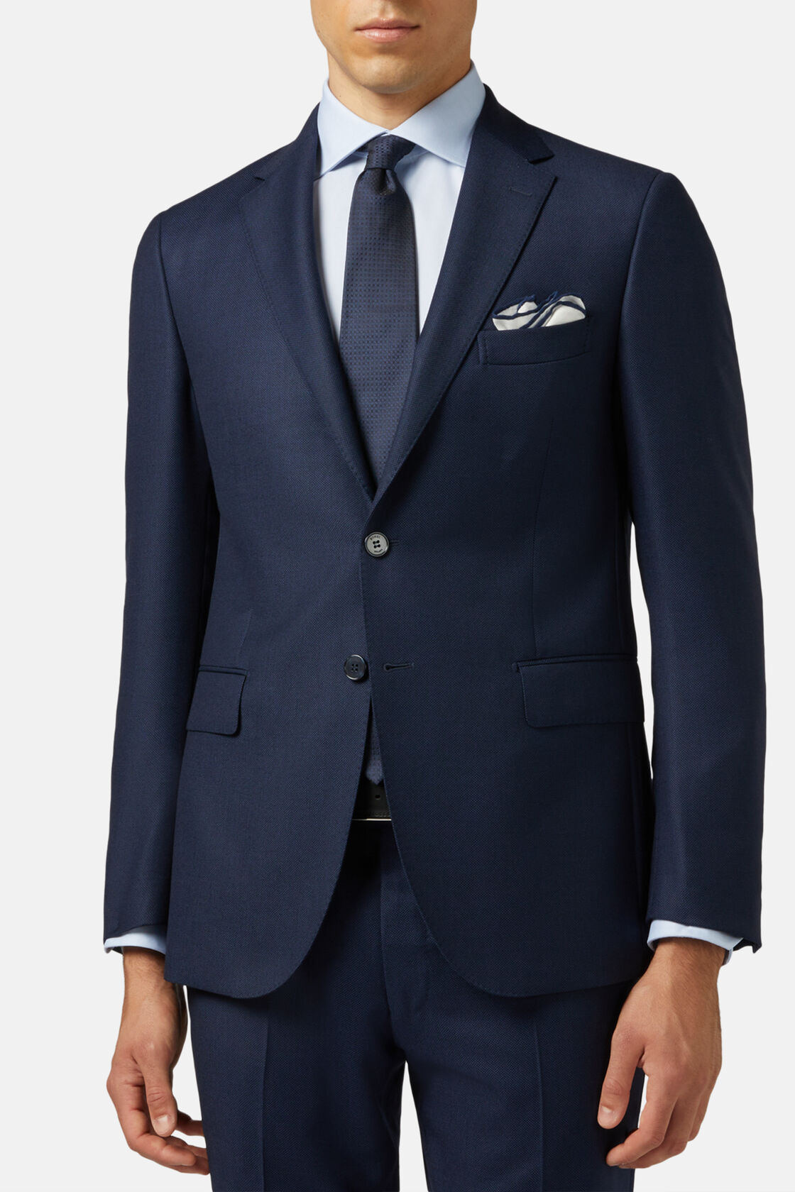 Boggi Cornflower Blue Birdseye Blazer In Super 110 Wool