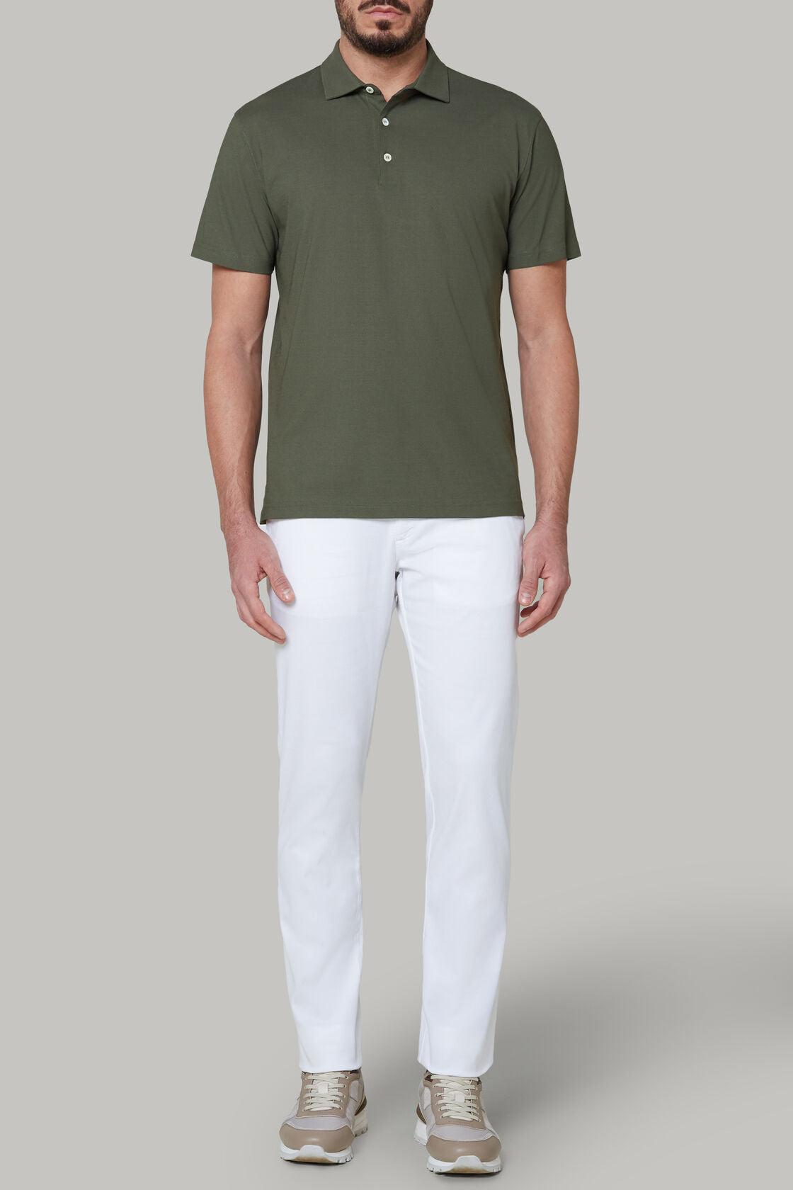 Boggi Regular Fit Polo Shirt In Cotton Crepe Jersey