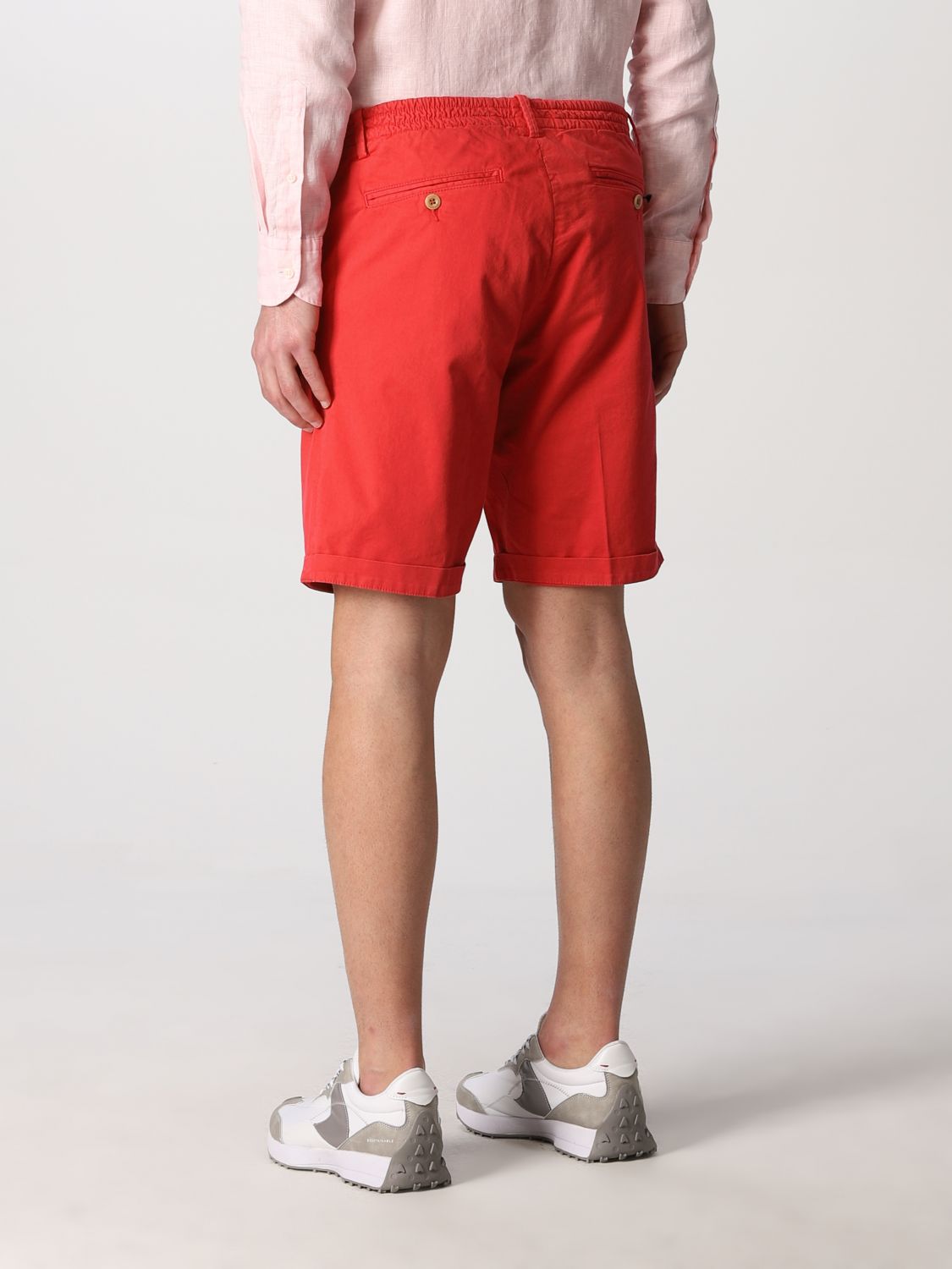 Boggi Stretch Cotton Bermuda Shorts Red