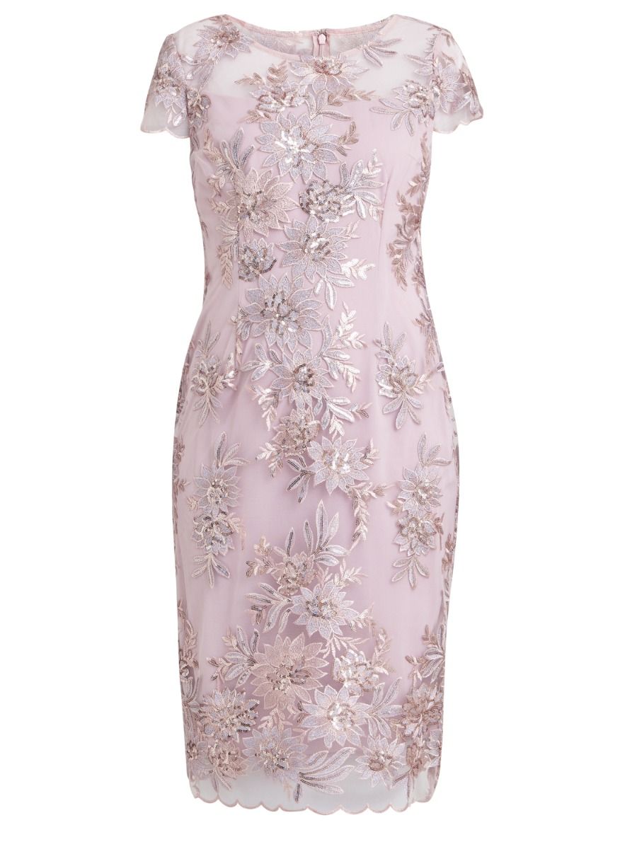 Gina Bacconi Edna Midi Embroidered Dress